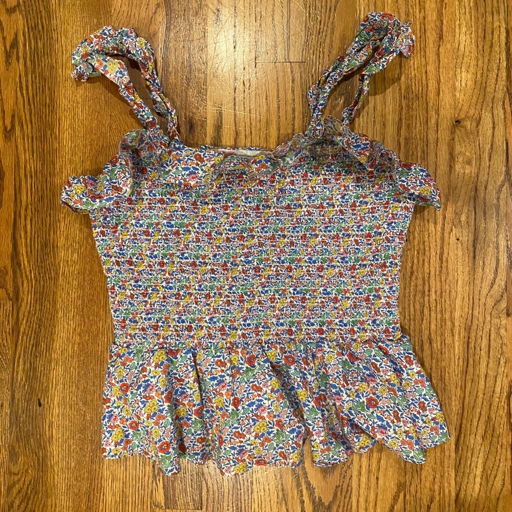 Jcrew Liberty® Smocked Ruffle Top